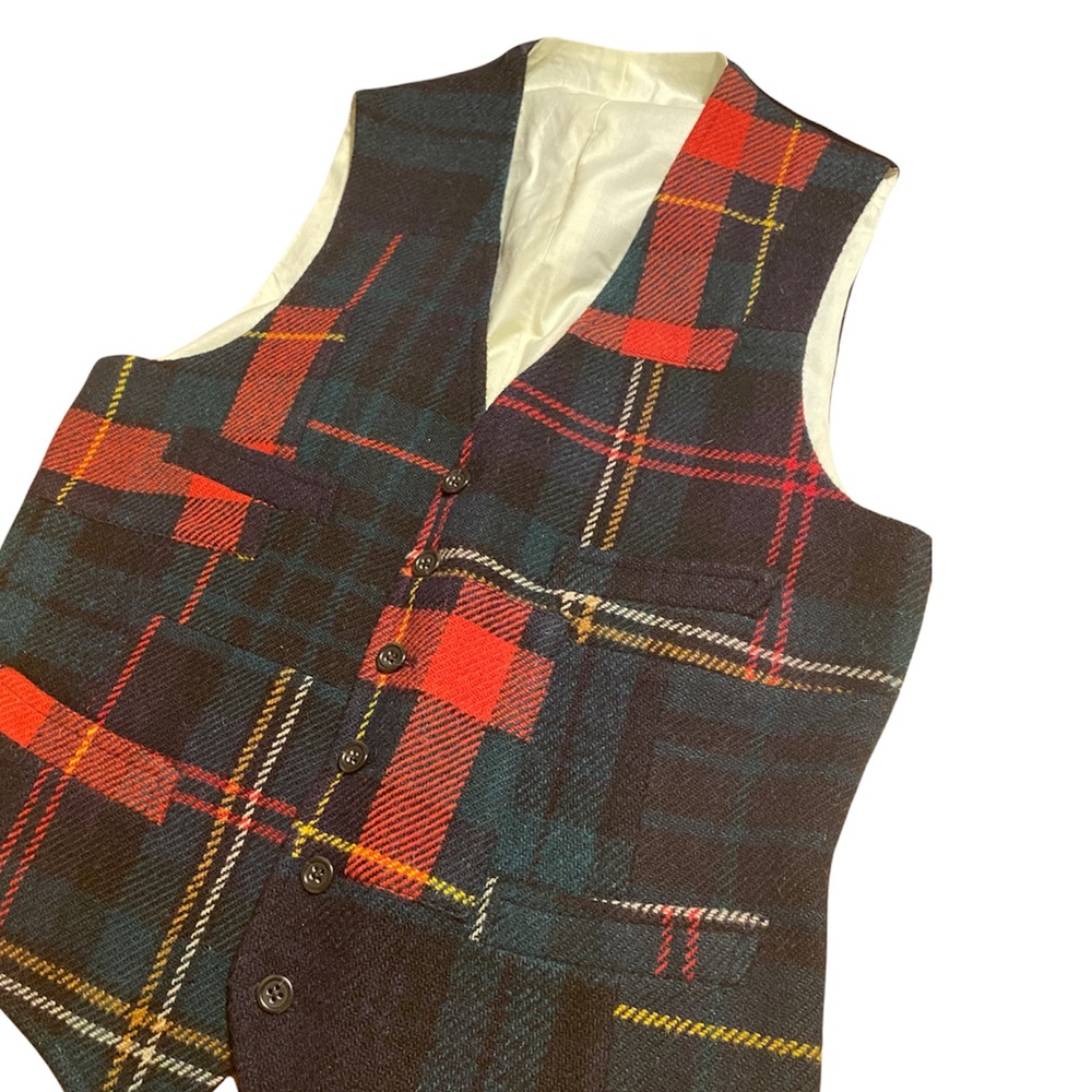 SOLD- Polo Ralph Lauren Tweed Patchwork Vest - Picture 2 of 7